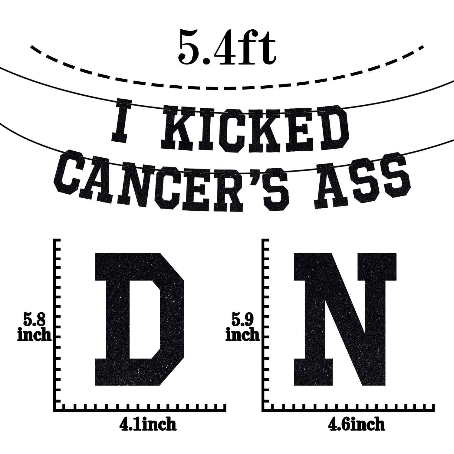 I Kicked Cancer's Ass Banner, Cancer Free Party, Cancer Survivor/Cancer Free Party Decoration Supplies, Funny Battle Cancer Gift