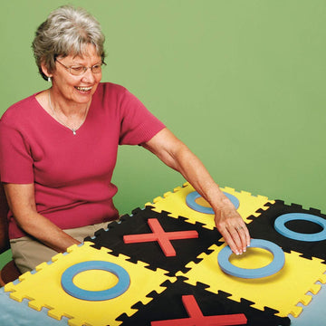S&S Worldwide Jumbo Foam Tic-Tac-Toe. Connect Tiles to Create Huge 36" Sqaure Board Version of Classic Game. Includes 9 Board Tiles, 5 X's and 5 O's