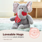 Bearington Hugh Loves You Elephant Stuffed Animal - 13" Cuddly Valentines Stuffed Animal with Soft Grey Fur and Heart Details - Adorable Elephant