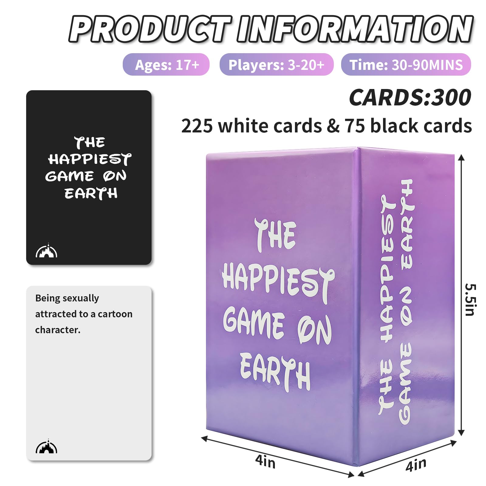 Eshyer The Happiest Game on Earth - Adult Party Card Game & Family Board Game for Game Nights, Birthdays, Bachelor Bachelorette Parties, Friends