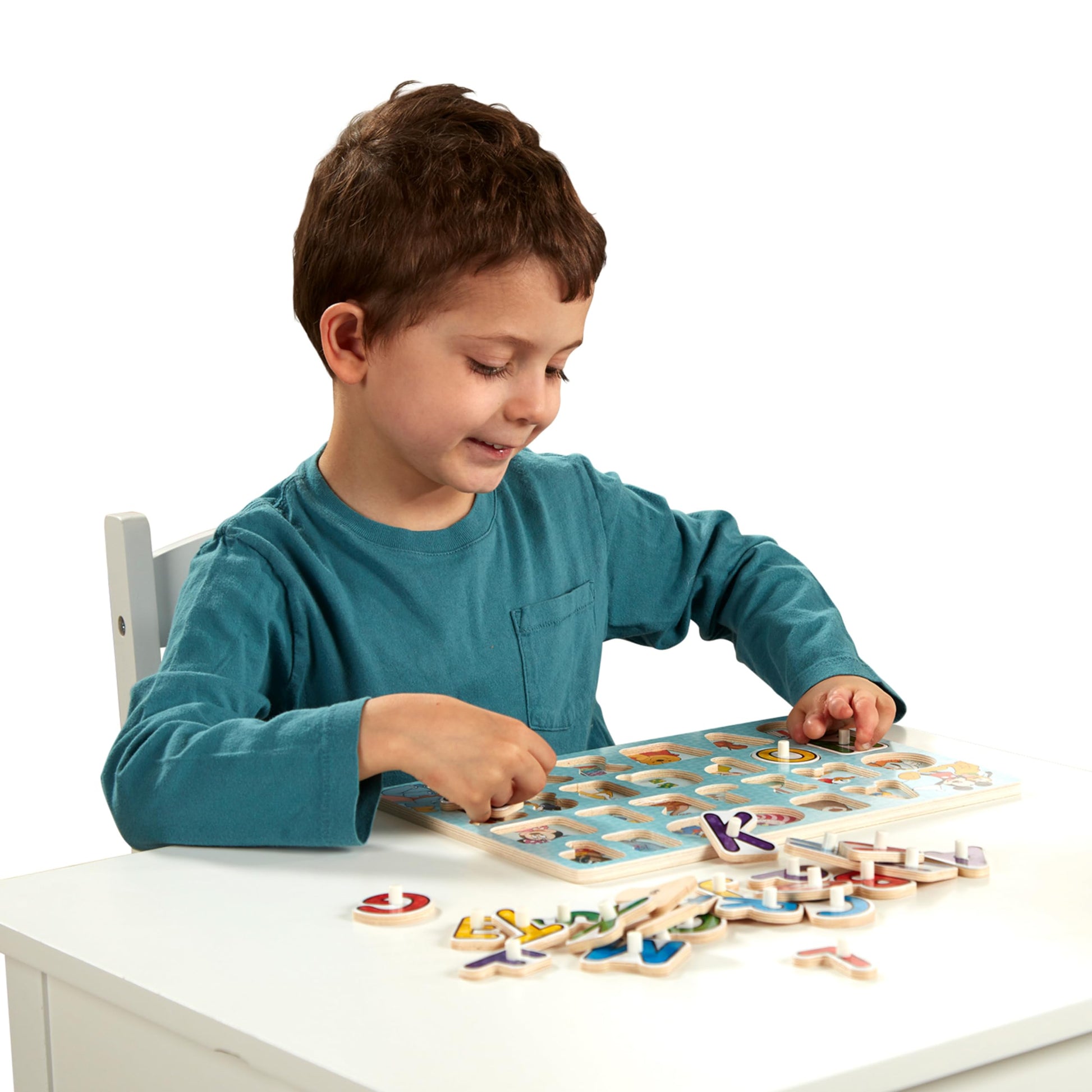 Melissa & Doug Disney Classics Alphabet Wooden Peg Puzzle (26 pcs)