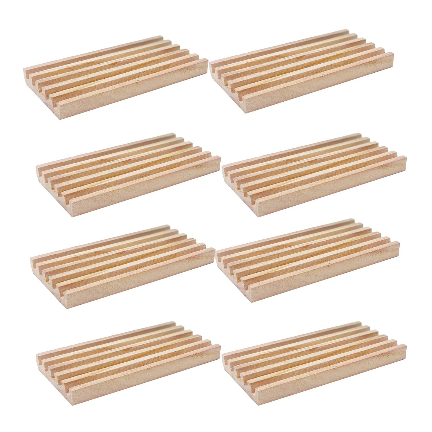 ESSAJOY Wooden Domino Trays/Racks Set of 8 Mexican Train Domino Trays/Racks Double 12 Tiles Holders Rack Domino Tiles Holders Domino Wood Holder【