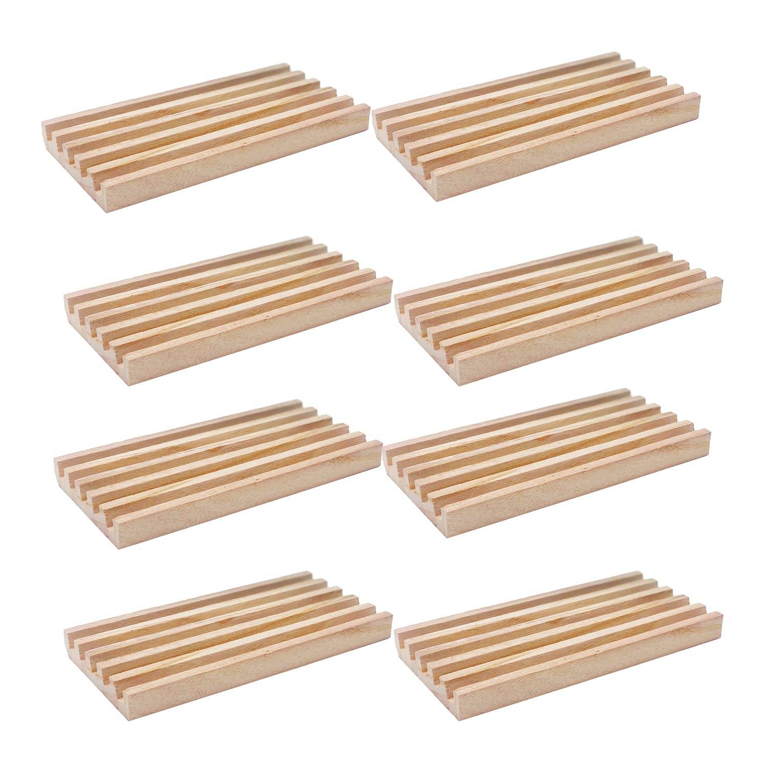 ESSAJOY Wooden Domino Trays/Racks Set of 8 Mexican Train Domino Trays/Racks Double 12 Tiles Holders Rack Domino Tiles Holders Domino Wood Holder【