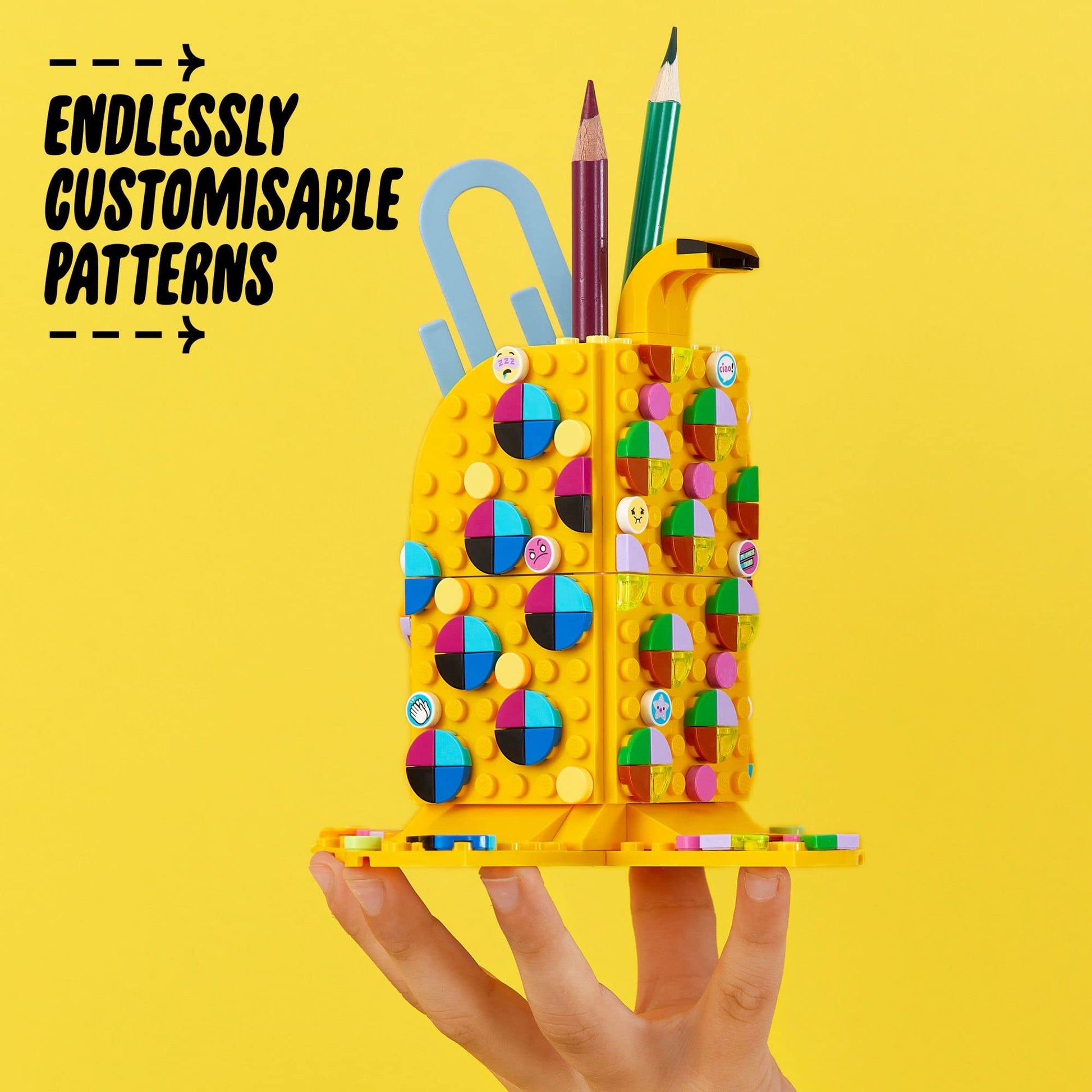 LEGO 41948 DOTS Cute Banana Pen Holder, Arts and Crafts Set, Toy Pencil Pot Desk Organizer, DIY Bedroom Accessories, Gifts for Kids, Girls & Boys 6