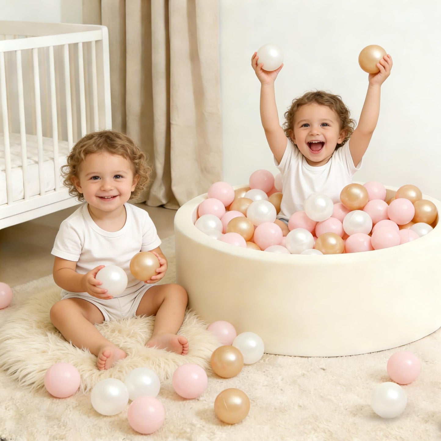 TRENDPLAY Plastic Balls for Ball Pits - Pack of 100 Hollow Balls- Safe and Exciting Playtime - Perfect for Toddler Baby Pools,Party,Festival