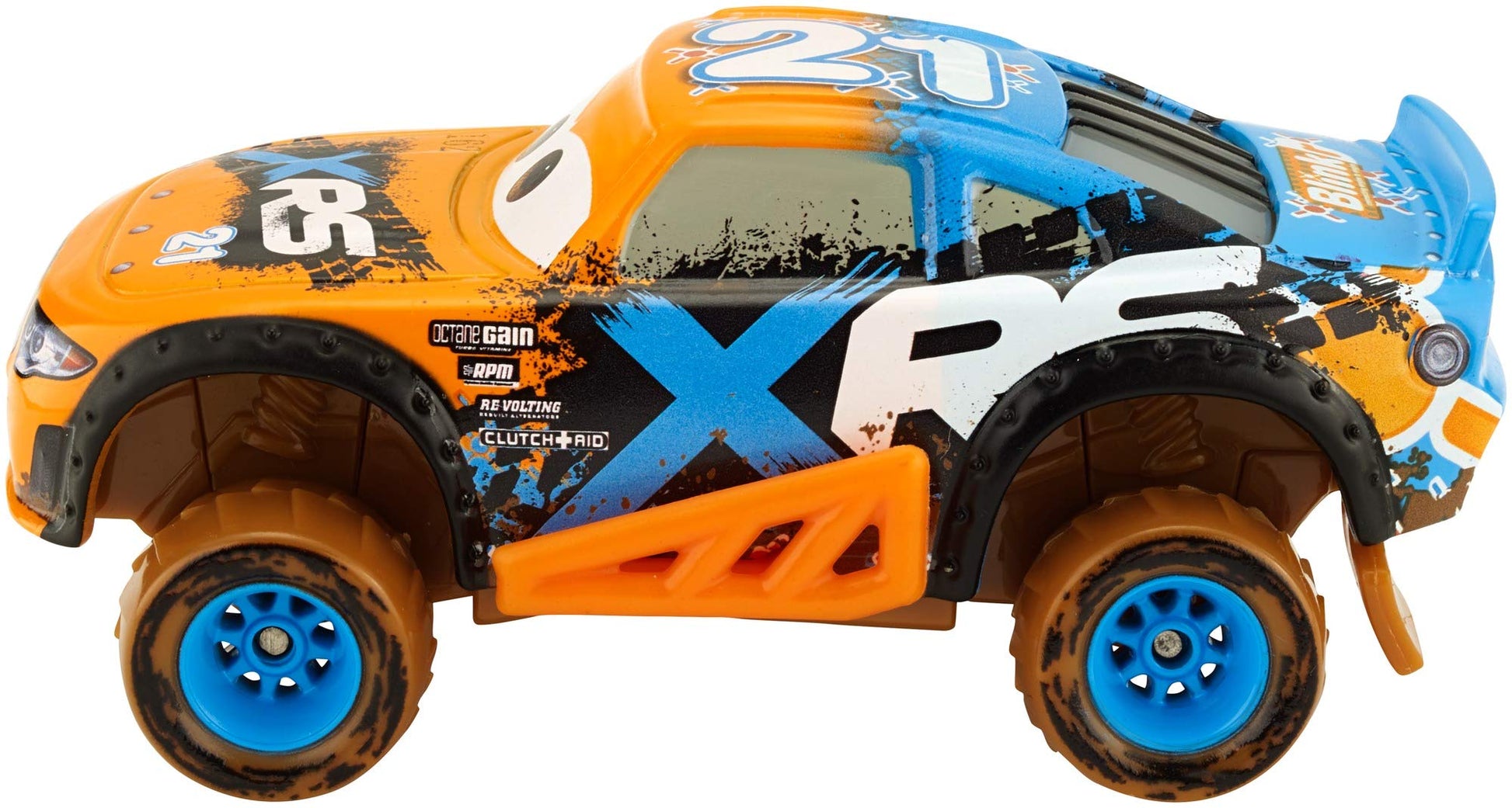 Disney Pixar Cars XRS Mud Racing Vehicle Assortment 1:55 scale Die-Casts, Real Suspensions, Off-Road, Dirt-splashed Design, All-terrain Wheels, Ages 3
