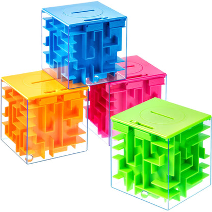 Patelai 4 Pack Money Maze Puzzle Boxes for Cash Gift, Fun Ways to Give Money As a Gift, Cash Maze Puzzle Boxes for Adults, Birthday, Christmas