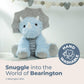 Bearington Lil' Tracer Dinosaur Baby Plush - 5" Soft Velour Blue and Grey Stuffed Animal with Rattle - Soft Dino Baby Toy Gift - Stuffed Animals