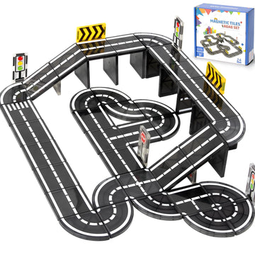 Magnetic Tiles Road Expansion Set for 3+ Year Old Boys & Girls