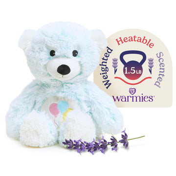 warmies Microwavable & Weighted Stuffed Animals, Celebration Bear - Heated Stuffed Animal Plushie for Warmth & Comfort - Cute Soft Plush Toys