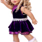 Ice Skating Queen - 3 Piece Ice Skating Outfit for 18 Inch Dolls - Purple Leotard with Ruffle Skirt, Head Band and White Skates - 18 Inch Doll Clothes