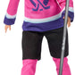 Tim Hortons Barbie PWHL 2025 Fashion Doll in Pink, Purple, & Teal Hockey Jersey, Includes Hockey Stick, Puck, and Helmet