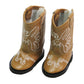American Fashion World Light Brown Eagle Cowboy Boot for 14-Inch Dolls | Premium Quality & Trendy Design | Dolls Shoes | Shoe Fashion for Dolls