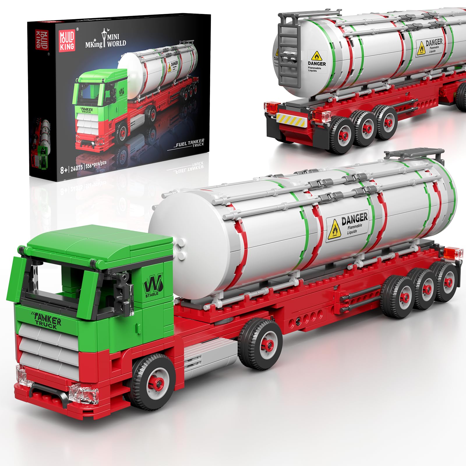 Mould King American Style Oil Tanker Truck Building Set, 556 PCS STEM Toy