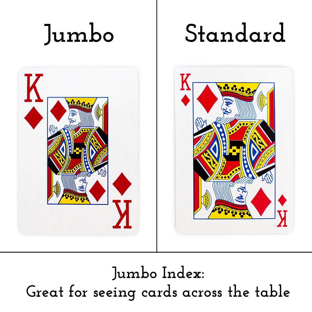Single Blue Deck, Wide Size, Jumbo-Index, Plastic-Coated Playing Cards by Brybelly