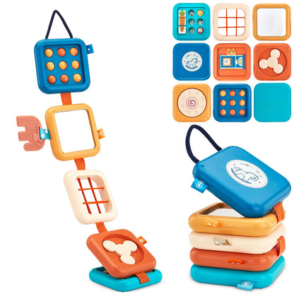 LMBMYYS Busy Board for 1 Year Old,Travel Toys for Toddlers 1-3,Montessori for 1 2 Year Old Boy Girl,Airplane Toys for Toddlers,Busy Board Cube Toy
