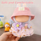 Satakara Doll Clothes Set for 17cm Dolls (6.7 inch) - Kawaii Purple Flower Outfit with Matching Hat, Party Clothing Accessories (STK03)