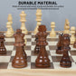 LEAP Wooden Chess Set 17" Inches - 2 Extra Queens - Folding Board Raised Edge, Handmade Portable Travel Chess Board Game Sets with Game Pieces Storage