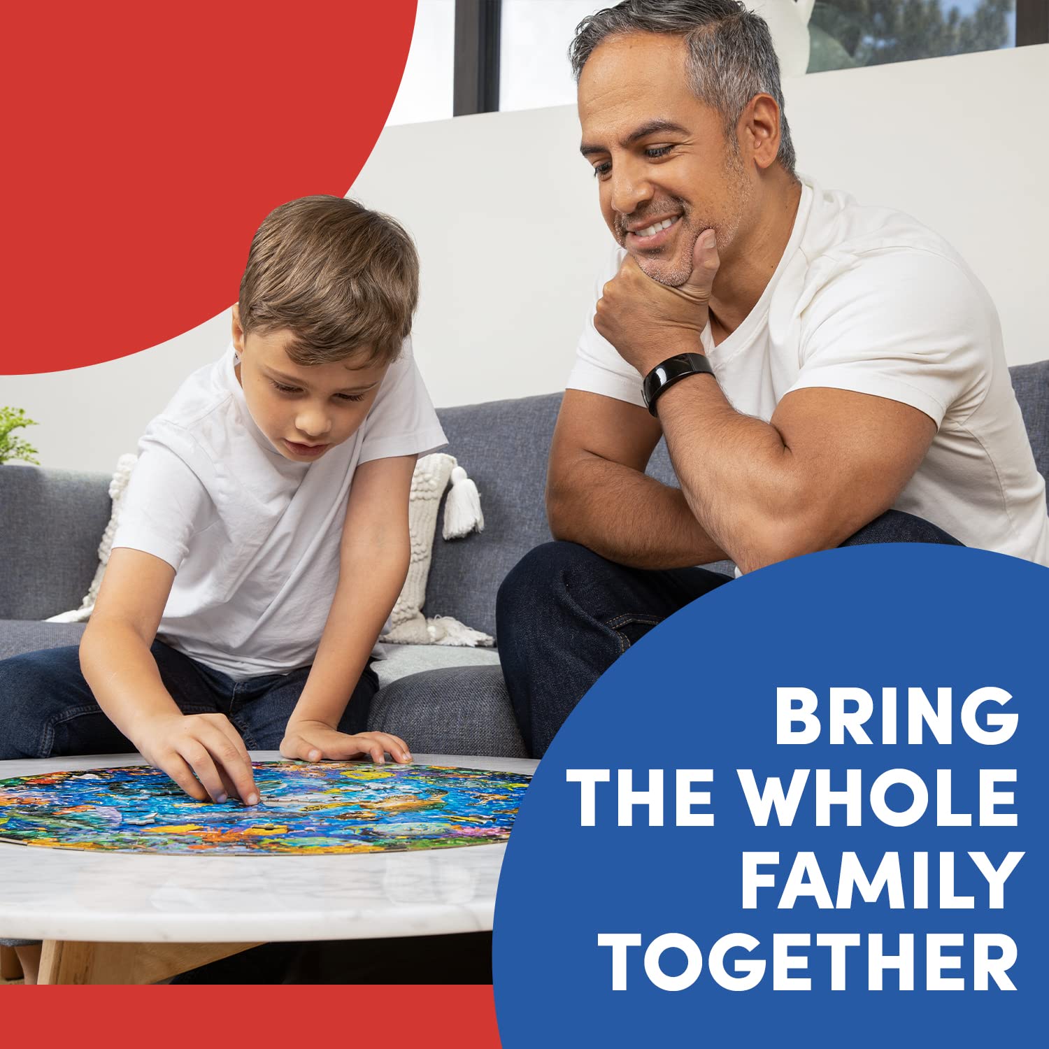 A Broader View Wild Animals Round Table Puzzle - 1000 Pieces, Jigsaw Puzzles for Adults & Kids, Suitable for Groups of 2 or More, Everyone Gets