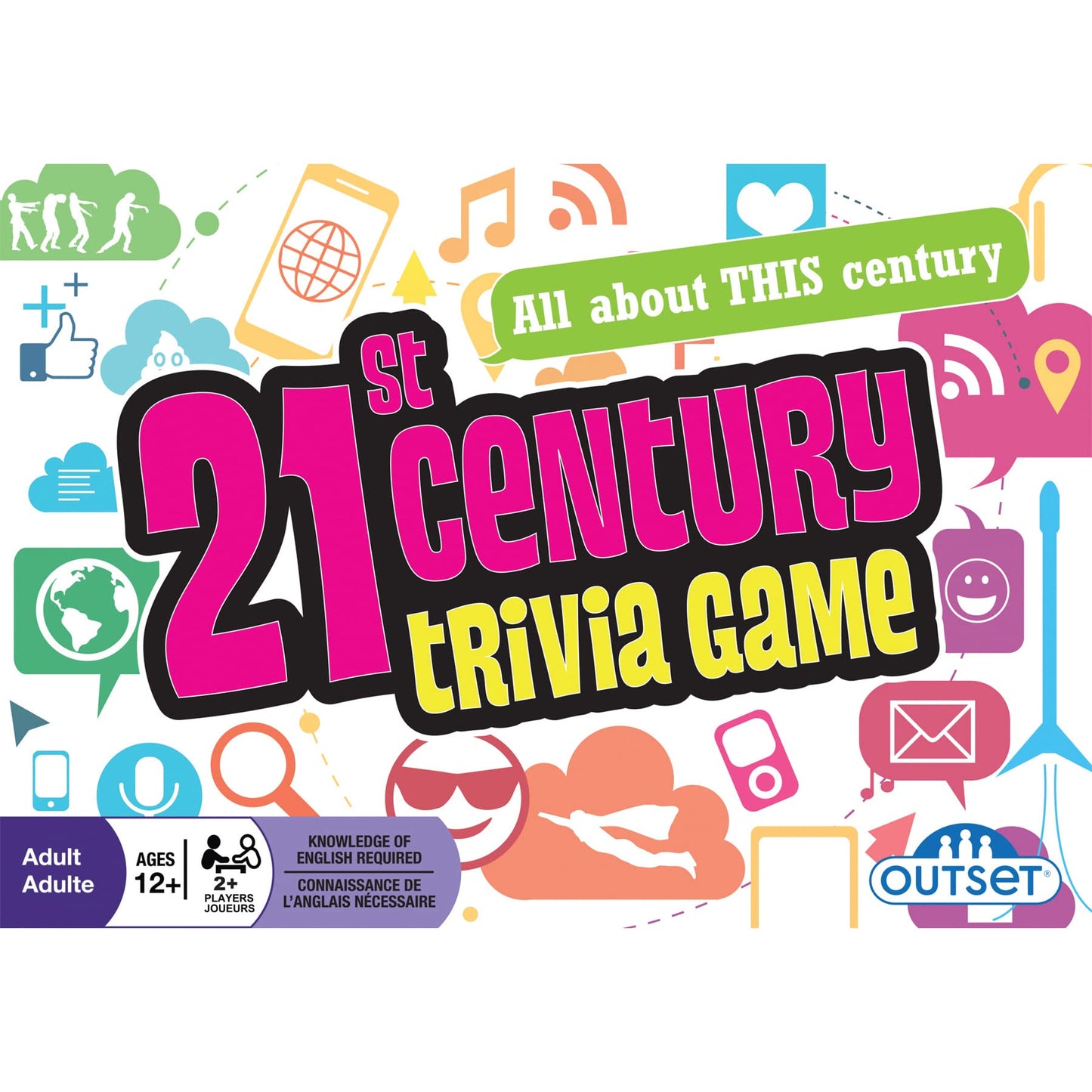 21st Century Trivia Game - Party Game - Family Game - Travel Game - Fun and Easy to Play - 1200 Trivia Questions - for 2 or More Players - Ages 12+