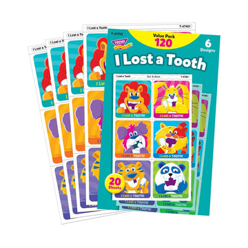 I Lost A Tooth Tear & Share Stickers® Value Pack, 120 Seals/Pack - Spread Sticker Joy!