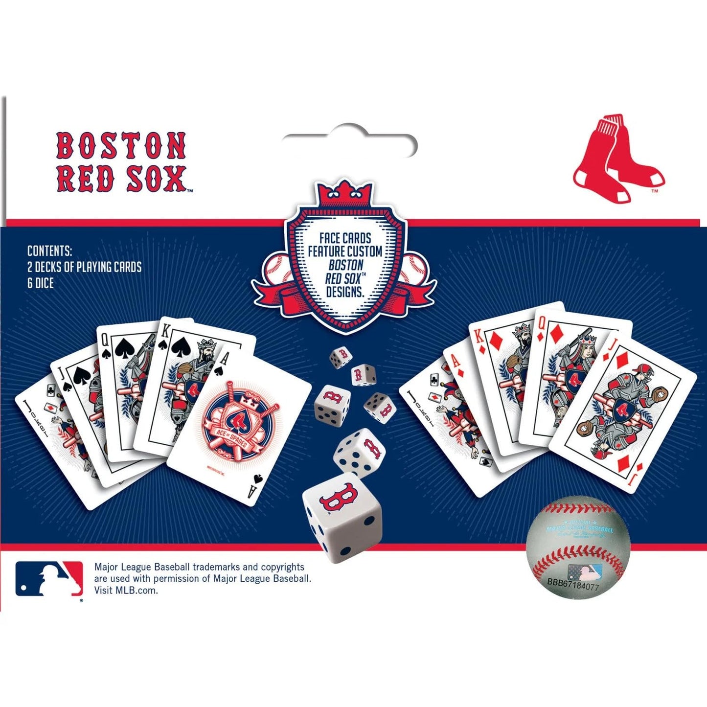 Baby Fanatics Brs3230: Boston Red Sox 2-Pack Playing Cards & Dice Set