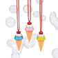 Fun Express Ice Cream Cone Bubble Necklace Set of 12 - Party Toys and Favors - VBS Vacation Bible School Supplies/Decor