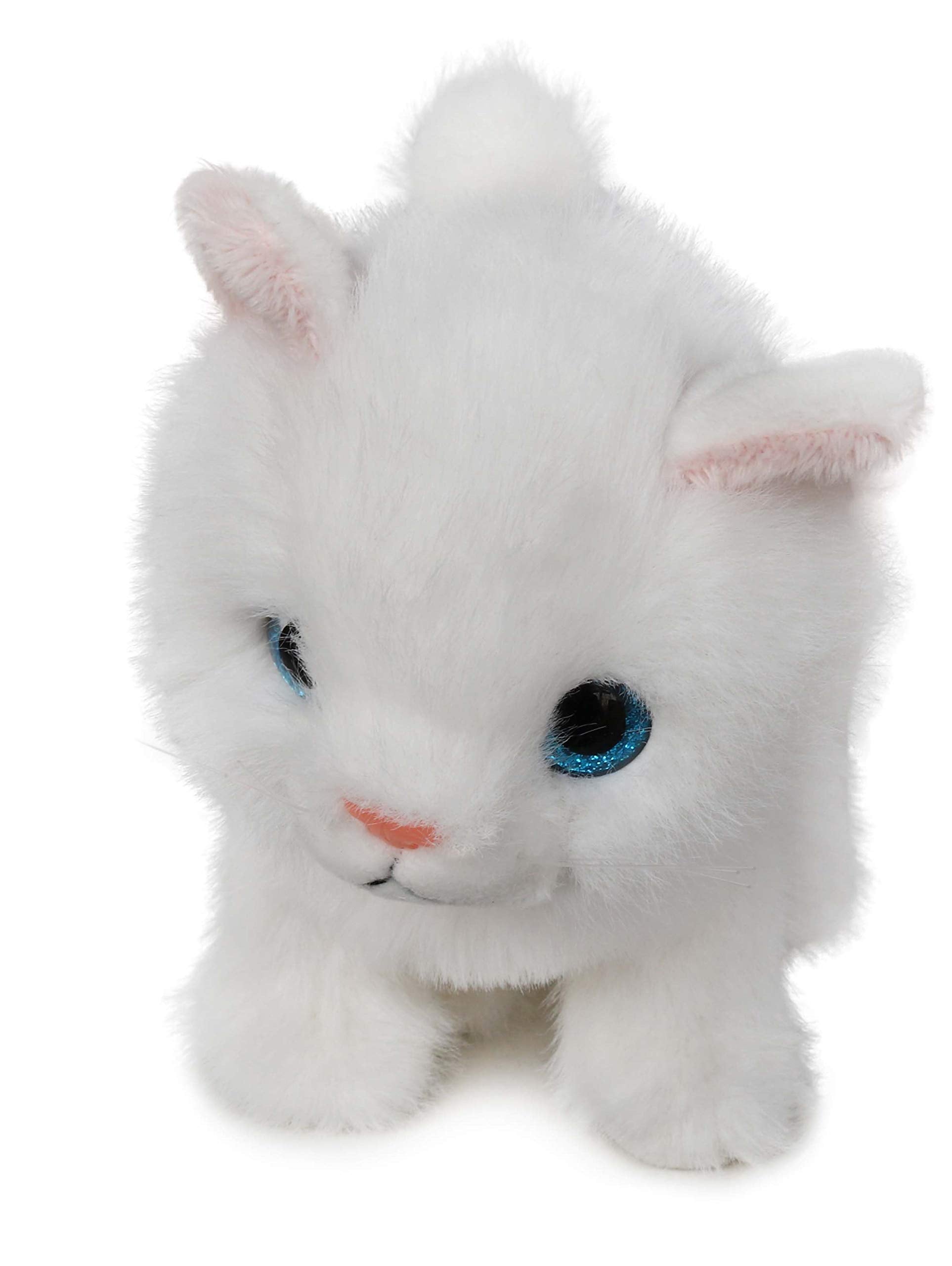 Ice King Bear Fluffy Little Cat Stuffed Animal Small Plush Toy 6 Inches (White)
