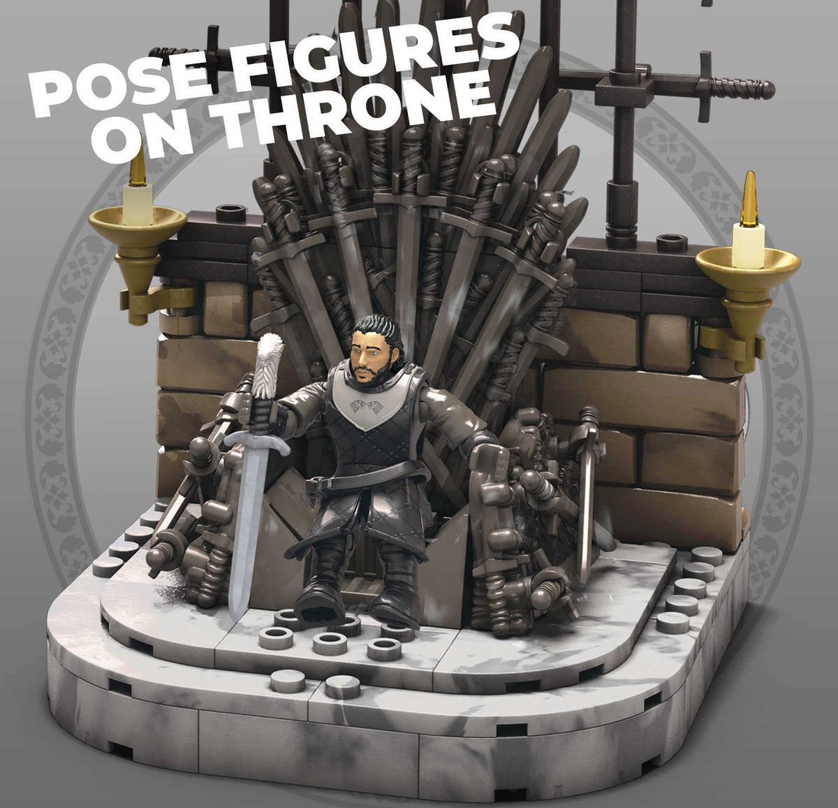 Mega -Mega Construx -Game of Thrones The Iron Throne Construction Set with Character Figures,Building Toys for Collectors (260 Pieces)