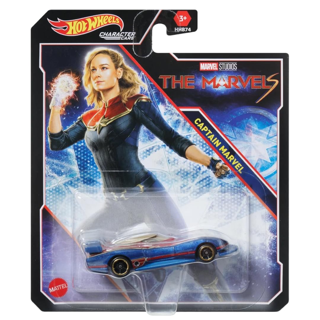 Hot Wheels Character Cars - Complete 6?Pack (HHB74?956G) | Includes Black Panther, Namor, Shuri, Ms. Marvel, Captain Marvel & America Chavez | 1:64