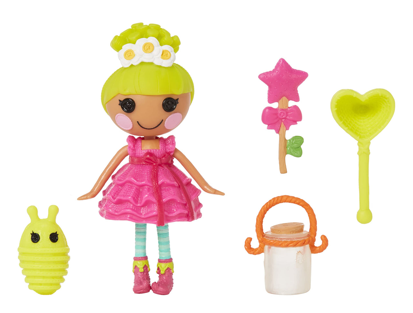 Lalaloopsy Mini Doll - Pix E. Flutters with Mini Pet Firefly, 3" Fairy Doll with Accessories, in Reusable House Package playset, for Ages