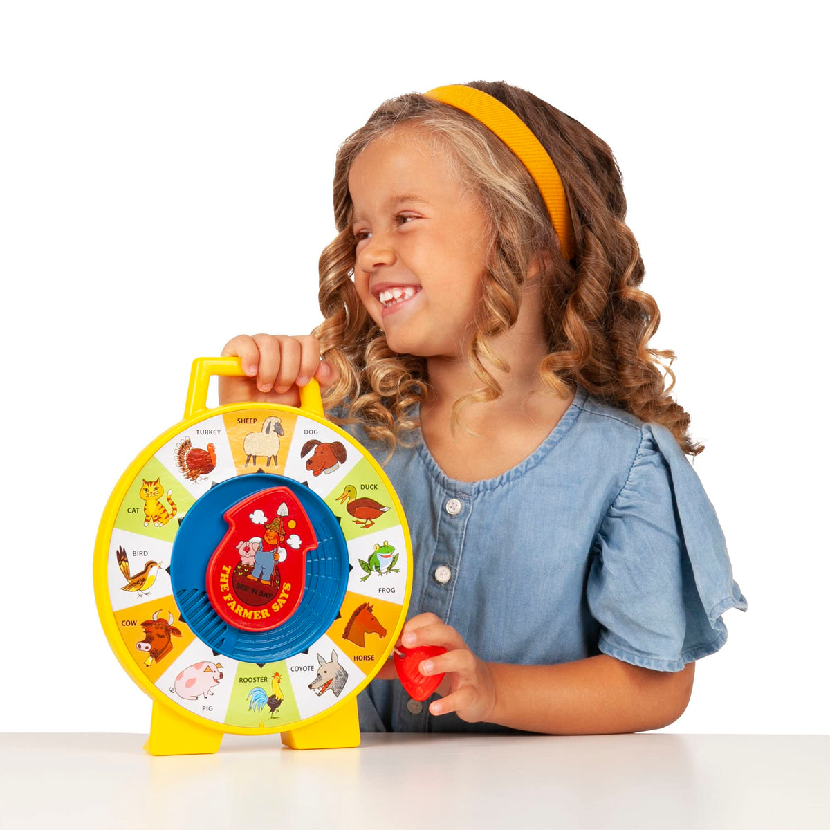 Fisher Price Classics - Farmer Says See 'n Say - Vintage Learning Toy, Sounds and Animals, Interactive Retro Game for Kids, Girls, Boys, Baby