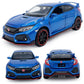 Compatible with Civic Type R Model Car Hatchback Sports Diecast Toy Cars 1/32 Scale Metal Pull Back Children's Die-cast Vehicles, Doors Open Light