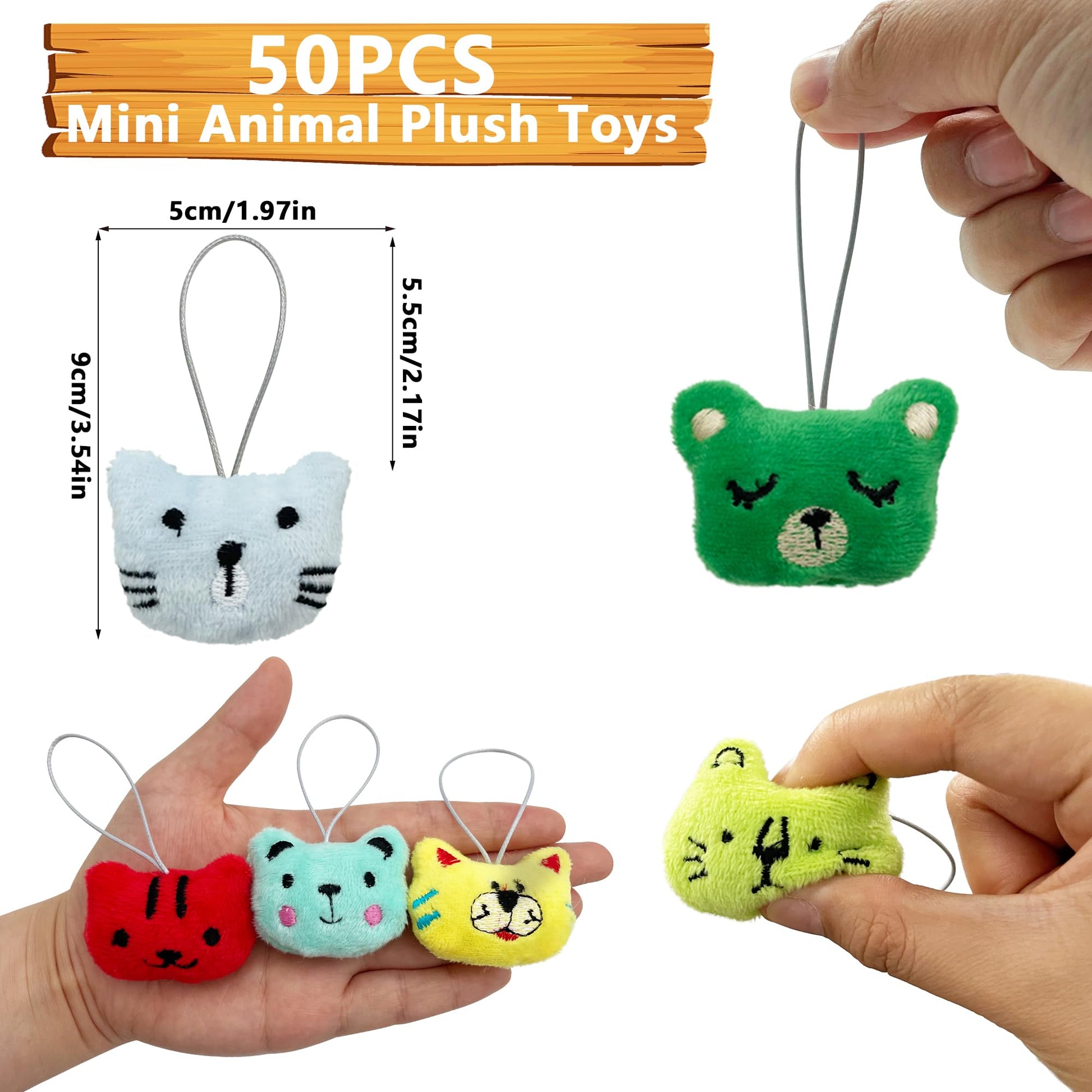 XIPEGPA 50 PCS Mini Animal Plush Toys Set Cute Small Animal Stuffed Toy Keychain for Party Favors Keychain Ornament for Goody Bag Easter Egg Stuffers