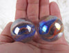 Big Game Toys Set of 2 Fun FAIR 35mm Boulder Iridescent Clear/Red/Blue Swirl Large Shooter Solid Glass Marbles