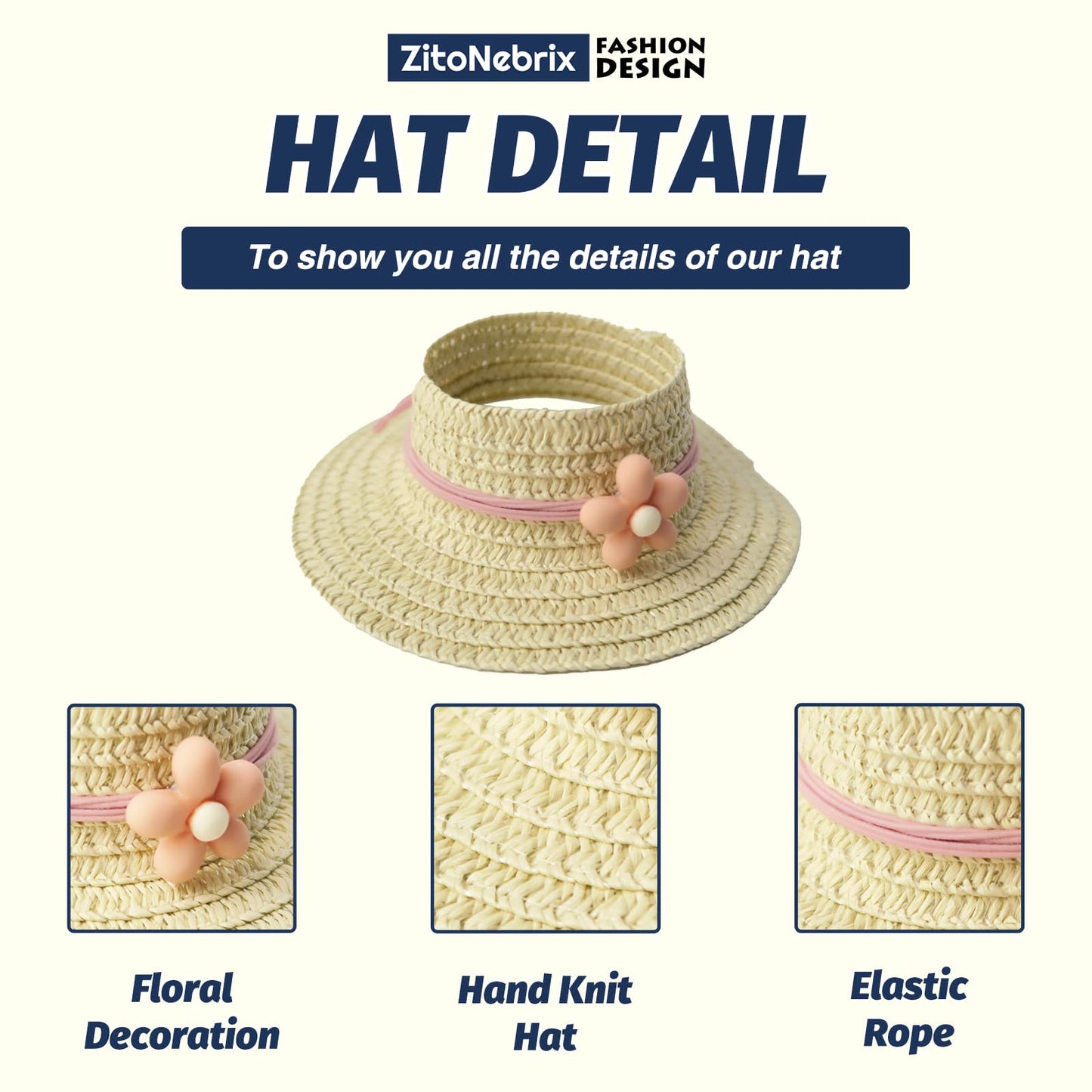 17cm&15cm Dolls Clothes, Adorable Chic Series for 17cm&15cm Dolls (NO Doll), 3-Piece Doll Outfit with Accessories - Wordy Jeans + Flowered Flat hat +