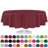 Grandipity 12 Pack Premium Disposable Plastic Tablecloth 84" Inch Decorative Round Table Cover - Burgundy