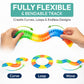 Play Build Speed Tracks Flexible Race Track Set - 360 Piece Bendable Glow in The Dark Race Track for Kids with 2 LED Toy Race Cars & Bridge - 14+ Ft