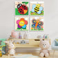 Framed 4 Pack Paint by Numbers Kit for Kids, Cute Cartoon Paint by Number for Kids Ages 4-8 Easy Paint by Number Kits Age 8-12, DIY Acrylic Oil