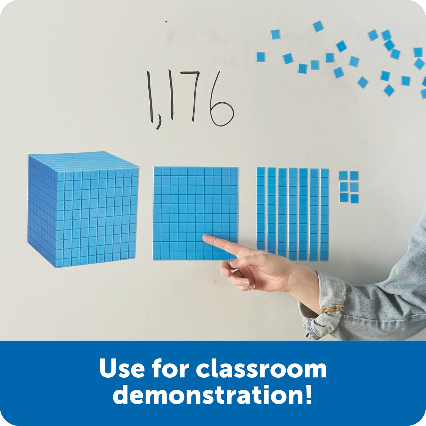 Learning Resources Giant Magnetic Base Ten - Math Manipulatives, Teacher Supplies, Back to School, Counting Cubes for Kids, 131 Piece Set