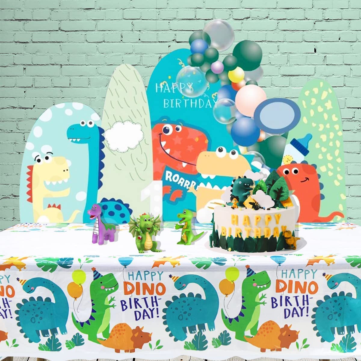 3PCS Dinosaur Plastic Tablecloth for Birthday Party - Table Covers for Boys, Baby Shower Decorations Supplies 70.8x42.5in