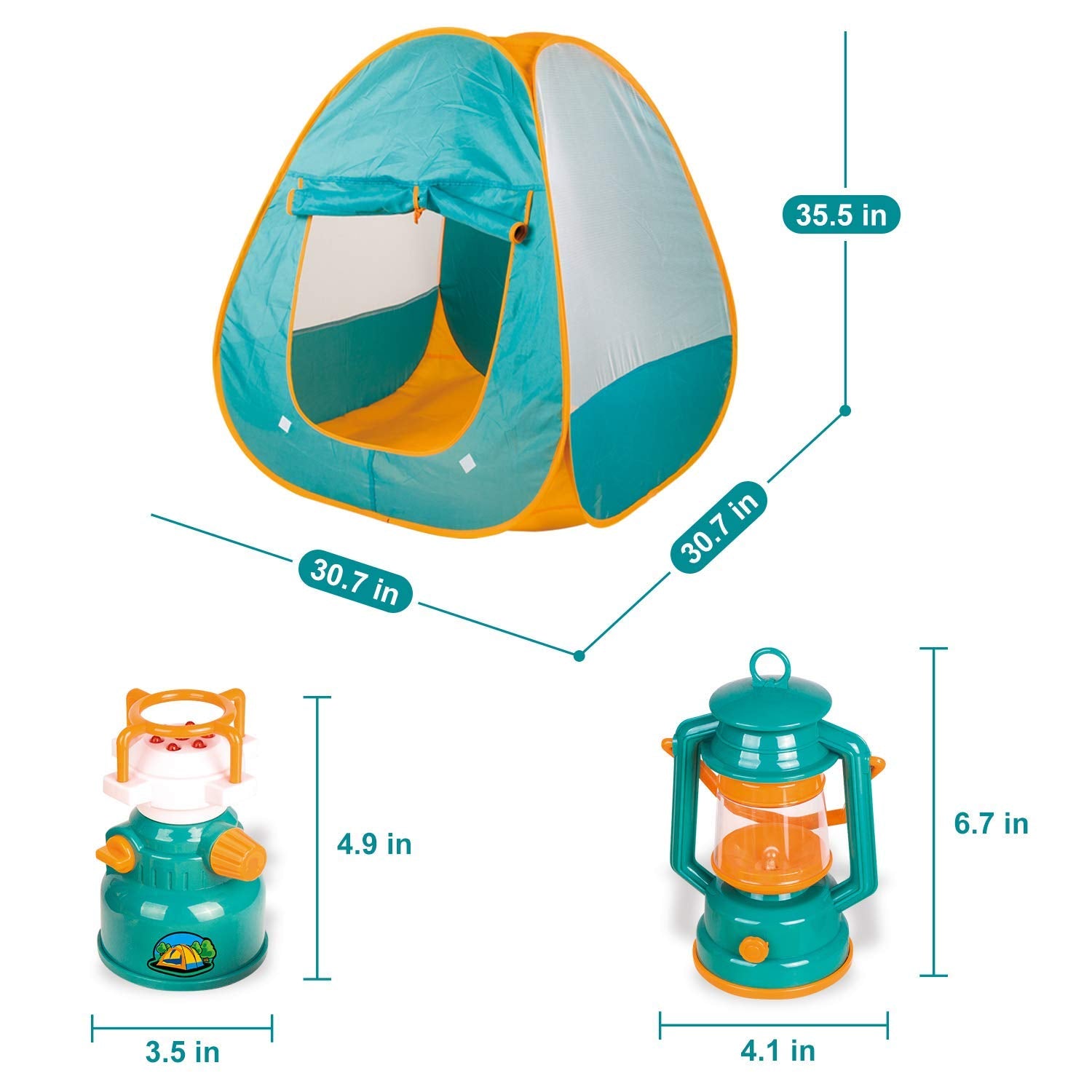 Kids Camping Set with Pop Up Tent - Little Explorers Playhouse Toddler Toys for Boys with Camp Gear for Children Indoor Outdoor Pretend Play