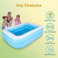 Inflatable Kiddie Pool, 128x85x45cm (50x33x18in) ,Thickened PVC Kids Blow Up Swimming Pool for Babies Toddlers, Wading Pool Indoor Outdoor Garden