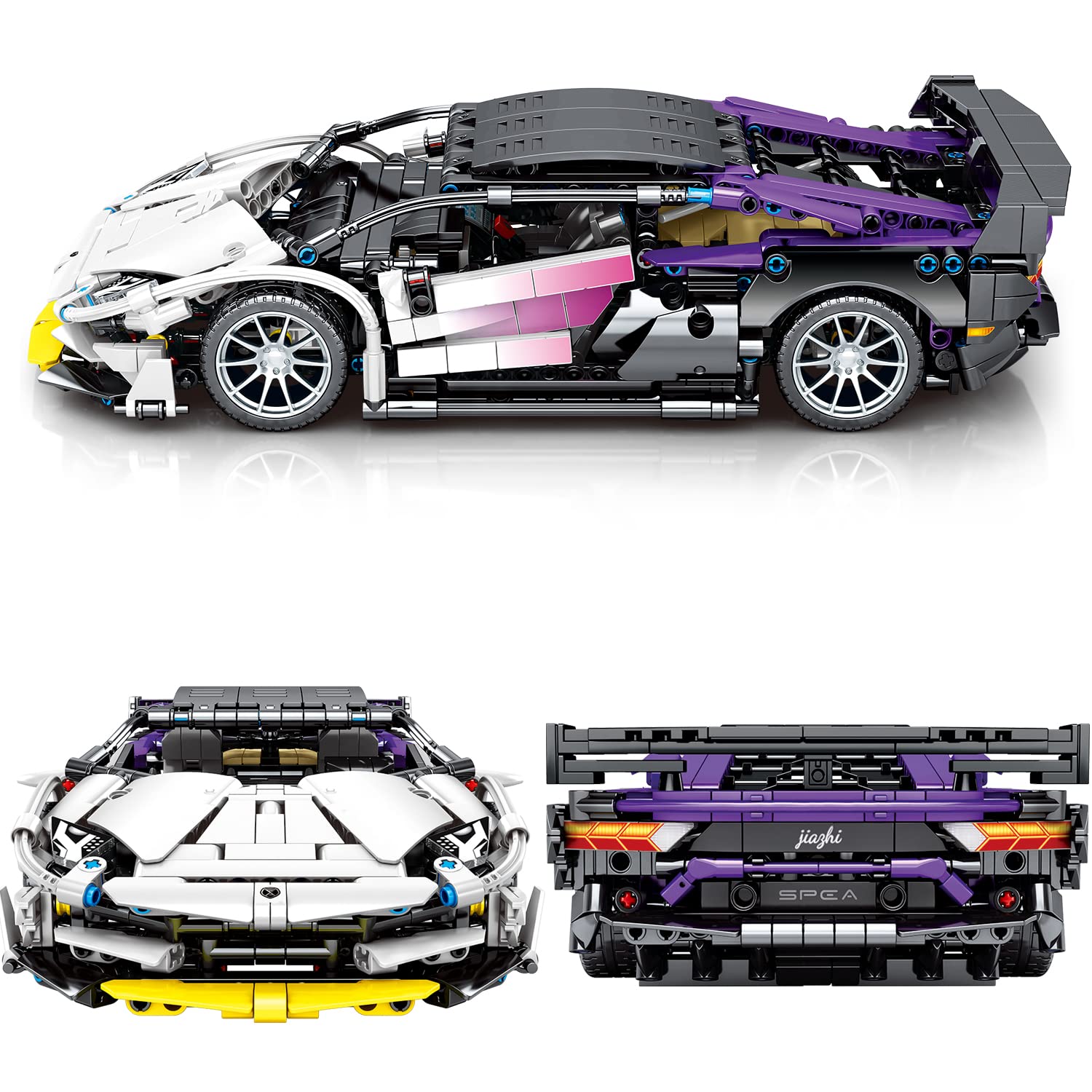 NEWRICE Super Sports Car Building Kit,1:14 Scale Model Building Blocks Toys,for 14+ Year Boys,Adult(1337Pieces)