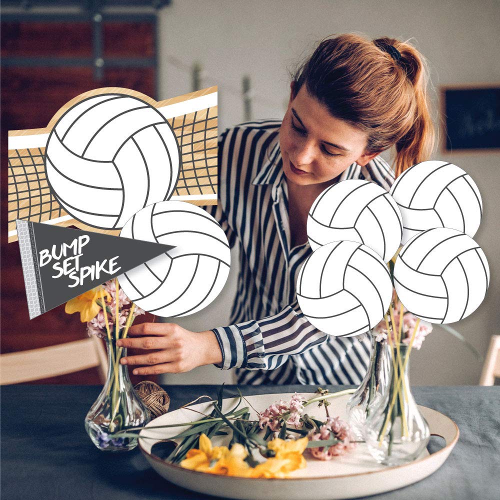 Big Dot of Happiness Bump, Set, Spike - Volleyball - Baby Shower or Birthday Party Centerpiece Sticks - Showstopper Table Toppers - 35 Pieces
