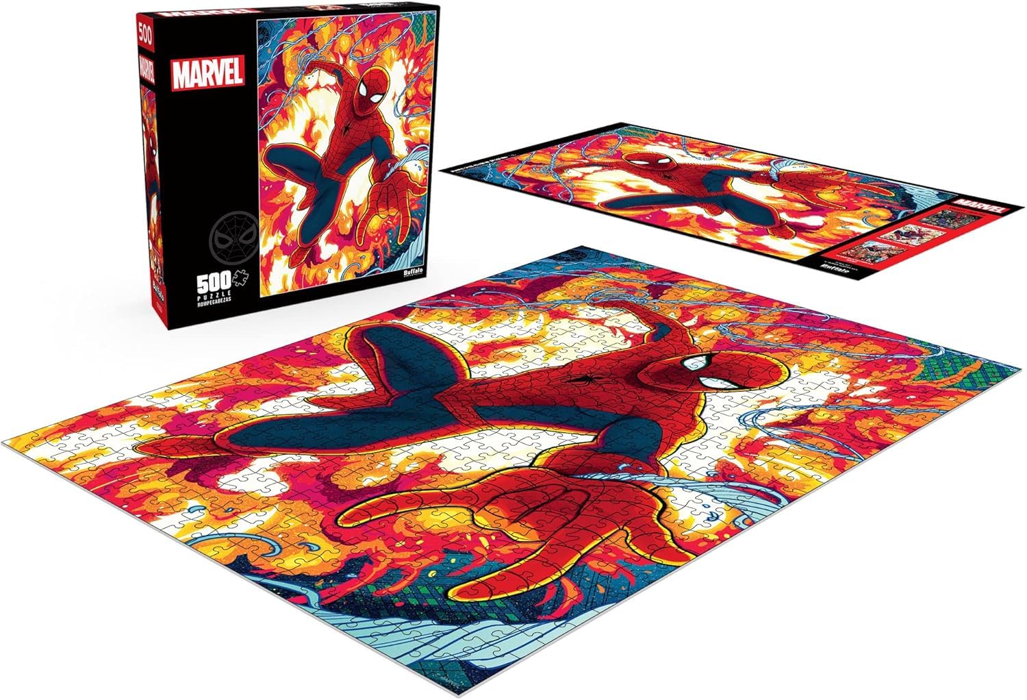 Buffalo Games - Marvel -Tales Featuring Spider-Man - 500 Piece Jigsaw Puzzle for Adults -Challenging Puzzle Perfect for Game Nights - Finished Size is