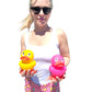 Large 5.5" Tall Rubber Duckies (Pink Duck) Colorful Ducks Great for Dash Display and Bath Play
