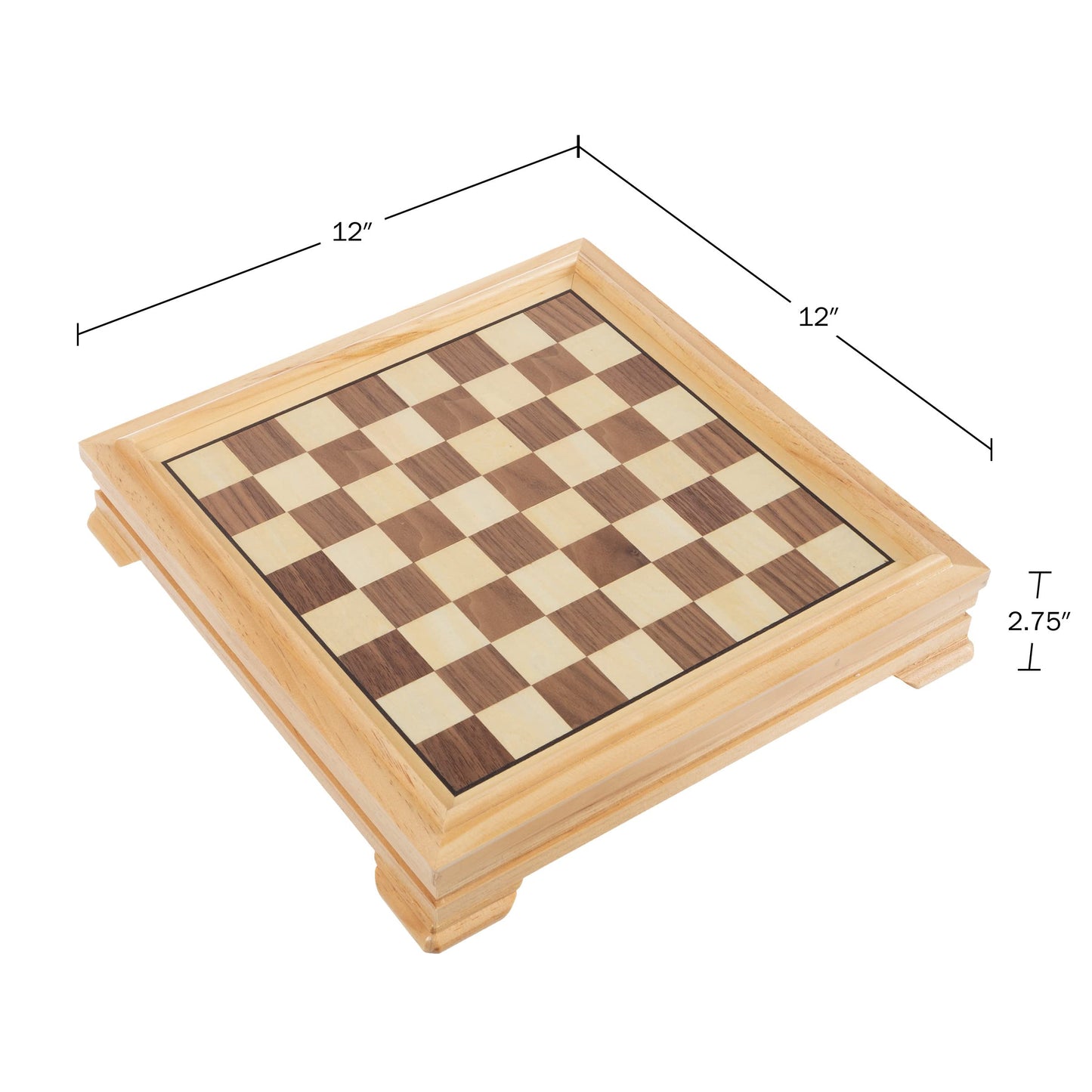 Board Game Set - Deluxe 7-in-1 Classic Board Games - Wood Gaming Center with Storage - Chess, Backgammon, Dominos, Checkers, Dice Set, Cribbage Board