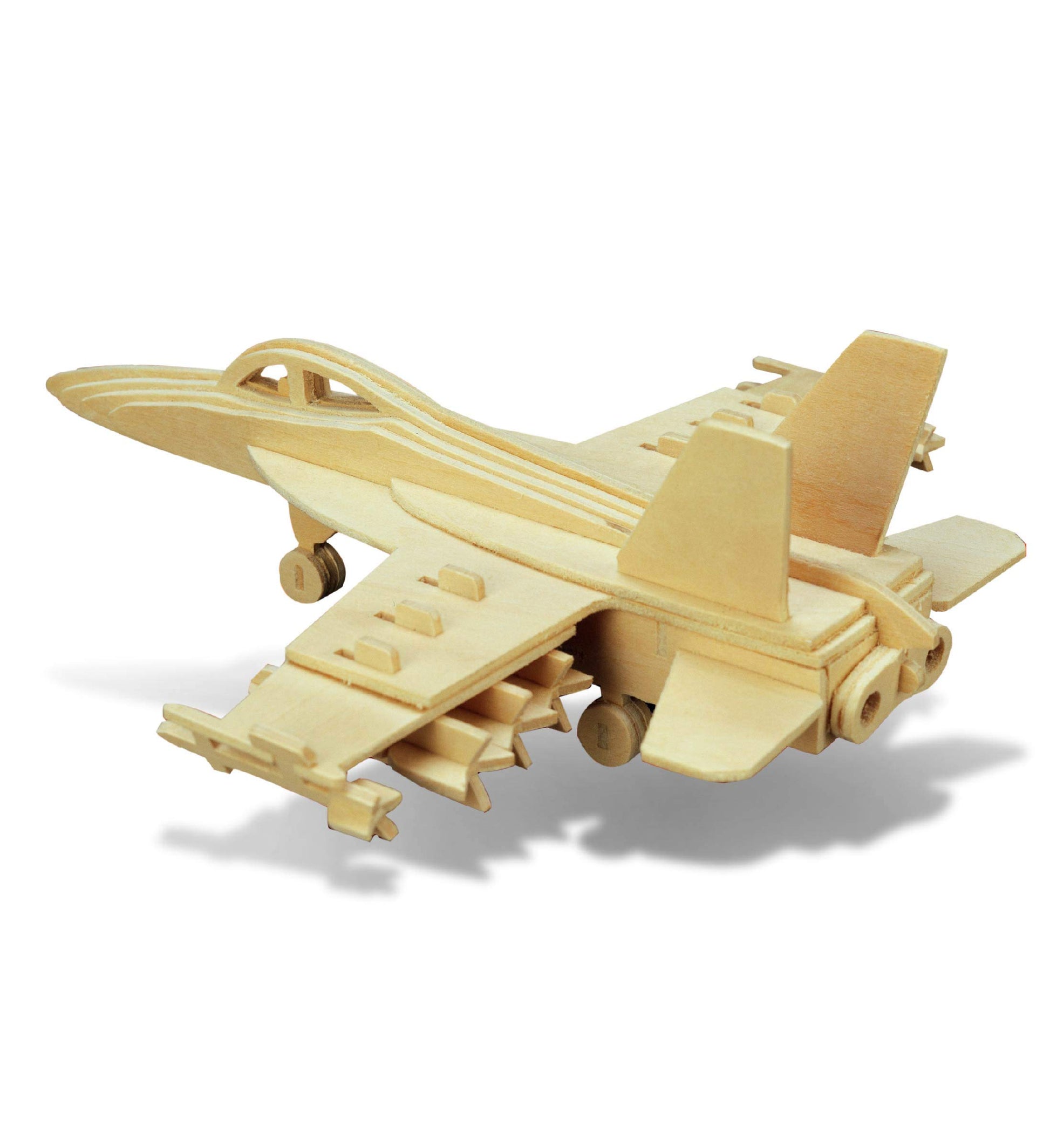 Puzzled 1239 F18 Hornet 3D Jigsaw Woodcraft Kit Puzzle, One Size, Tan (Pack of 47)