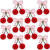 XEQWZVFR 10PCS Cherry Bow Honeycomb Decor 3D Cherry Bow Honeycomb Birthday Party Decorations Cherry Centerpiece Table Decorations Cherry-Bow Table